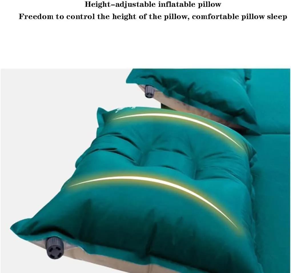 Self-Inflating Pads Double Self-Filling Mattress Bed with Pillow Outdoor Inflatable Mattress Suitable for Camping Picnic Tent, Travel, Park, Indoor Office Air Mattress