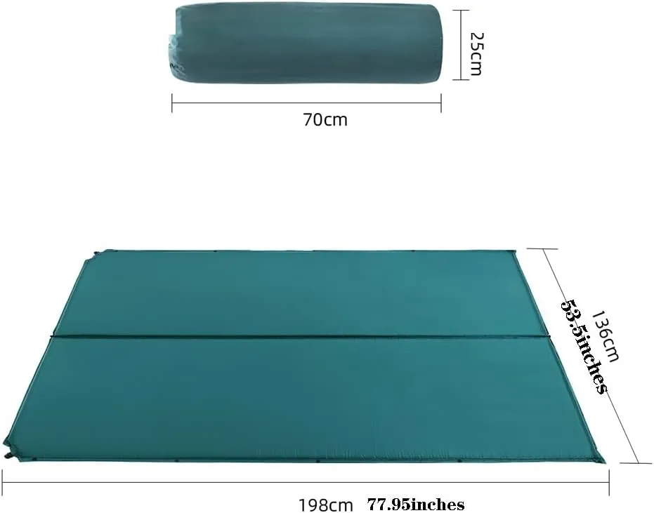 Self-Inflating Pads Double Self-Filling Mattress Bed with Pillow Outdoor Inflatable Mattress Suitable for Camping Picnic Tent, Travel, Park, Indoor Office Air Mattress