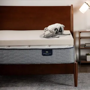 Serta CopperGel Cooling, Pressure-Relieving Memory Foam Mattress Topper, 3 Inch, Full