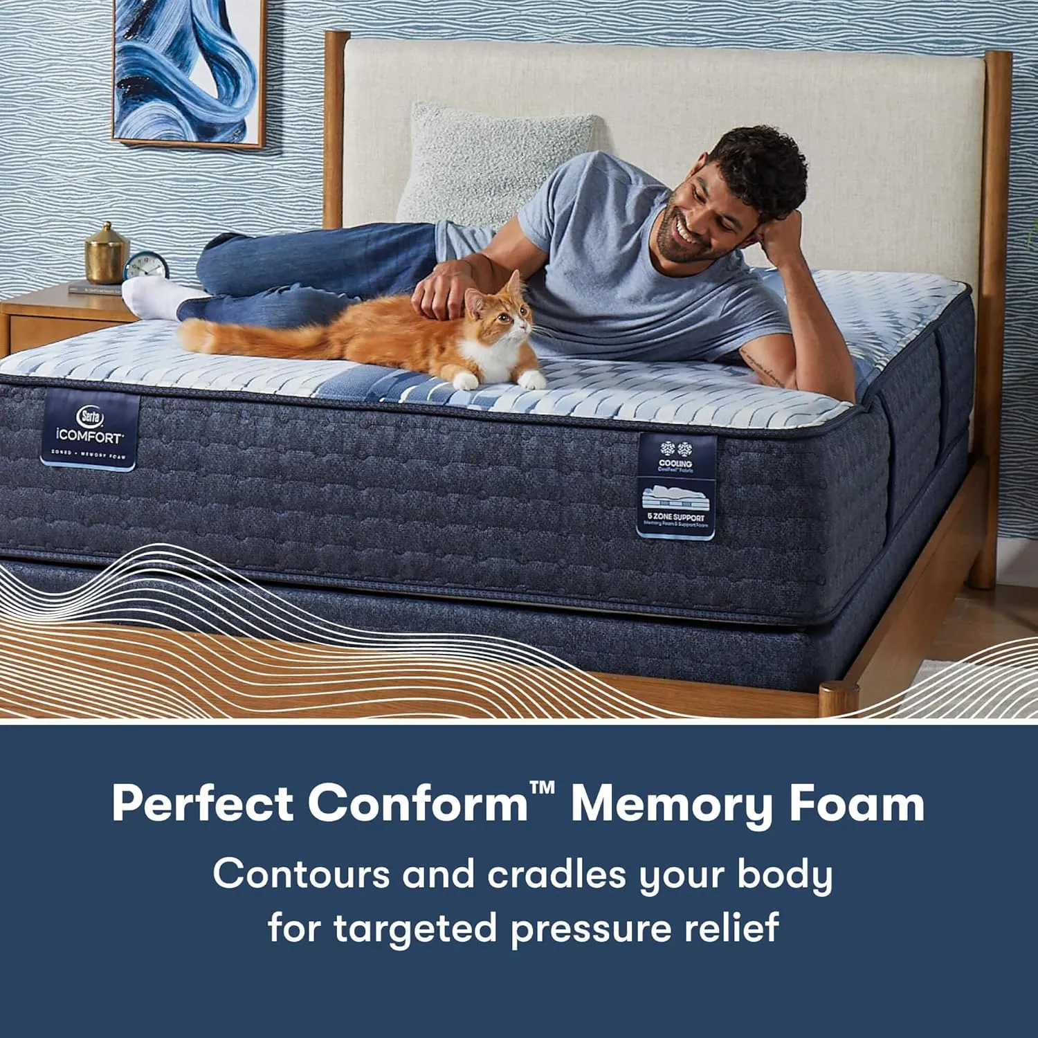 Serta iComfort - Elana 11.5" Firm Queen Memory Foam Mattress - Pressure-Relieving, Cooling, and Supportive for a Restorative Sleep - 100 Night Trial, CertiPUR-US Certified
