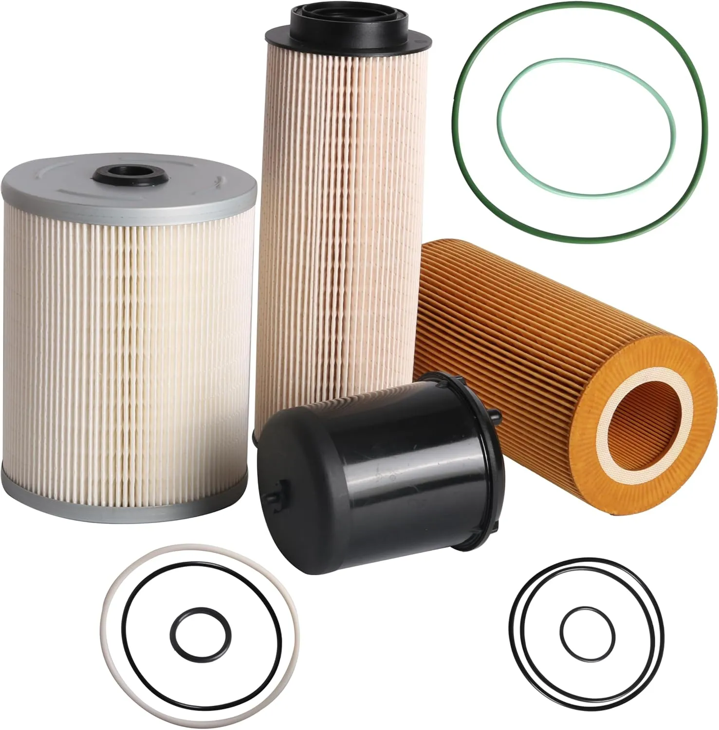Set of 4 Filter Kit, for Paccar MX13 MX-13 EPA13 Engine, 1948921 Oil Filter Element, 1922496 Oil Filter Element Centrifugal, 2277129 Fuel Filter, FS19915 Fuel Filter Water Separator