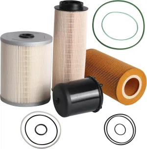 Set of 4 Filter Kit, for Paccar MX13 MX-13 EPA13 Engine, 1948921 Oil Filter Element, 1922496 Oil Filter Element Centrifugal, 2277129 Fuel Filter, FS19915 Fuel Filter Water Separator