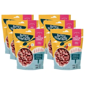 Seven Sundays Oat Protein Cereal, Super Fruity, 8 Oz Bag (Pack of 6), Gluten Free, 5g Upcycled Protein, 0g Refined Sugar, Crunchy Sweet Snack