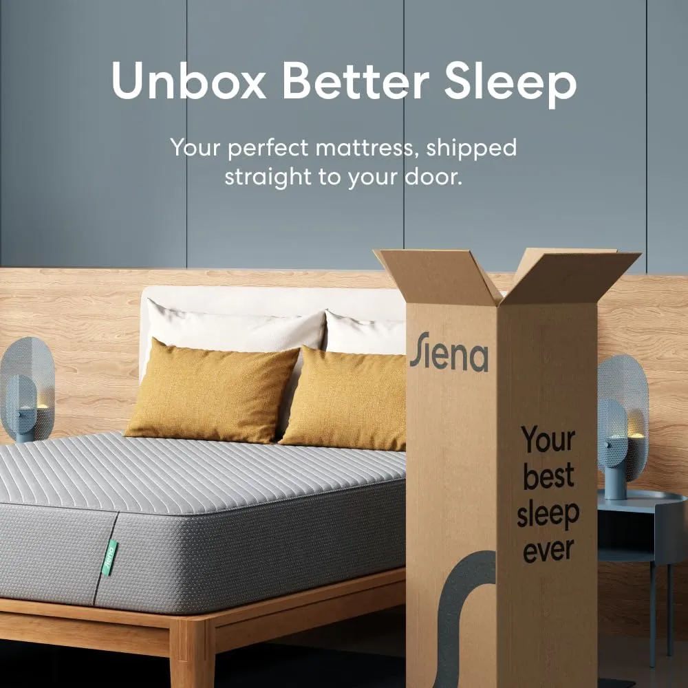 Siena 10” Full Gel Memory Foam Mattress - Medium Firm - 180 Night Trial - Premium Pressure-Relieving Layers - 10 Year Warranty - Mattress in a Box - CertiPUR-US Certified