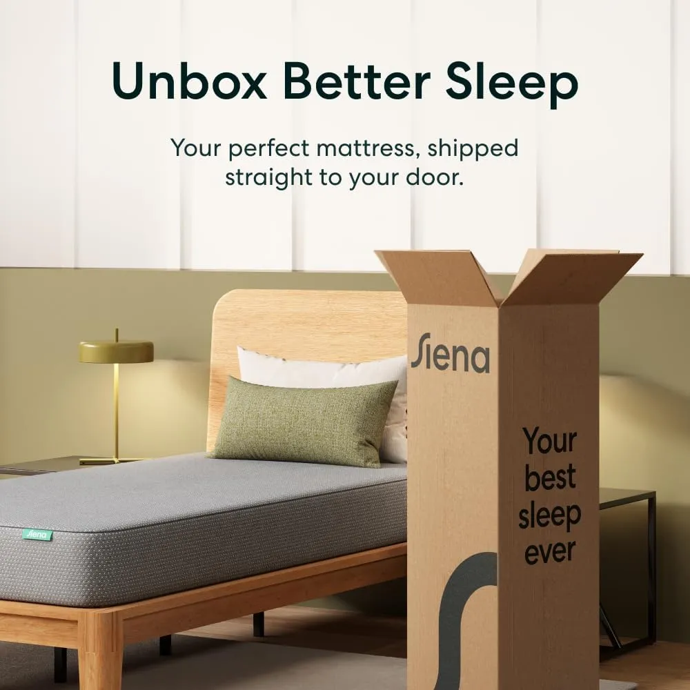 Siena 8” Twin Mattress - Gel Memory Foam - Medium Firm - 180 Night Trial - Premium Pressure-Relieving Layers - 10 Year Warranty - Mattress in a Box - CertiPUR-US Certified