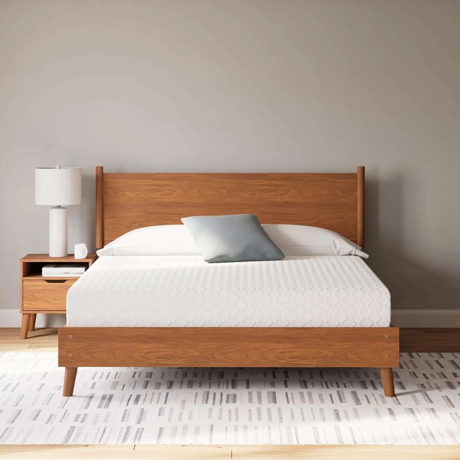 Signature Design by Ashley California King Size Chime 10 Inch Medium Firm Memory Foam Mattress with Green Tea & Charcoal Gel for Pressure Relief