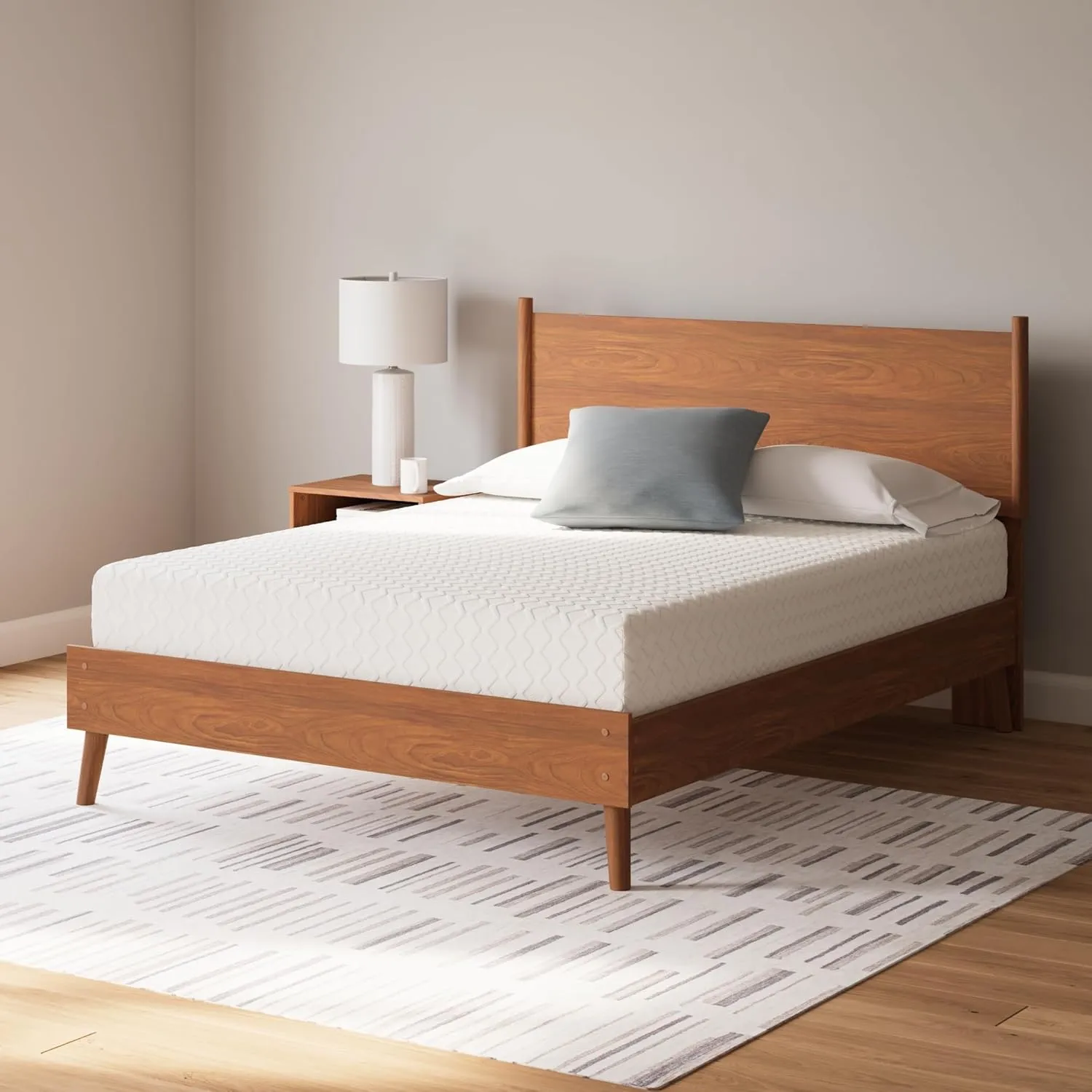 Signature Design by Ashley California King Size Chime 10 Inch Medium Firm Memory Foam Mattress with Green Tea & Charcoal Gel for Pressure Relief