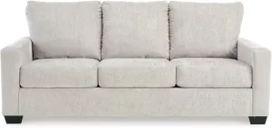 Signature Design by Ashley Rannis Coastal 2-in-1 Sofa Sleeper with Folding Gel Memory Foam Mattress, Queen, White