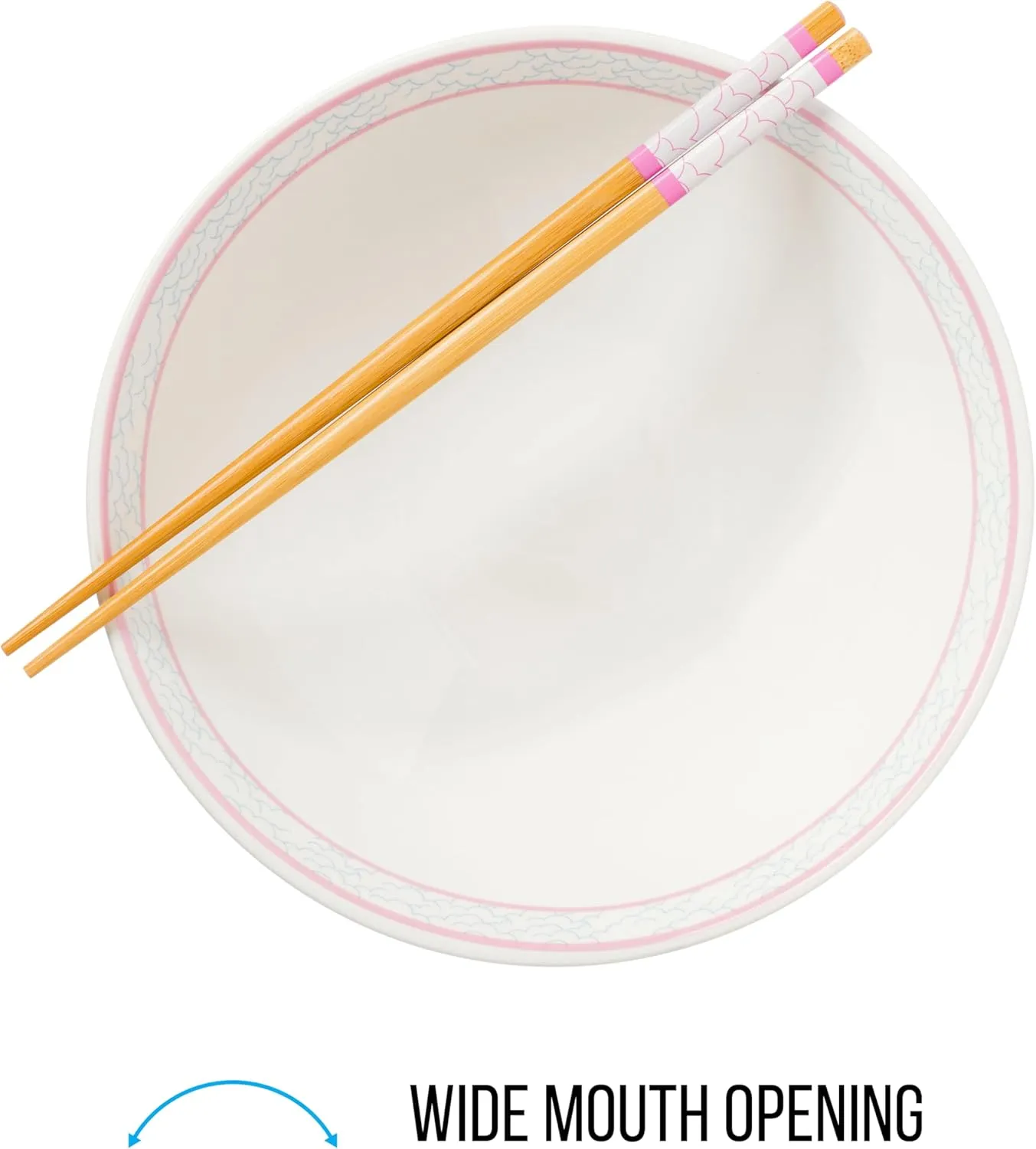 Silver Buffalo Care Bears Grumpy Bear Foodie Eating Sushi and Noodles Ceramic Ramen Noodle Rice Bowl with Chopsticks, Microwave Safe, 30 Ounces