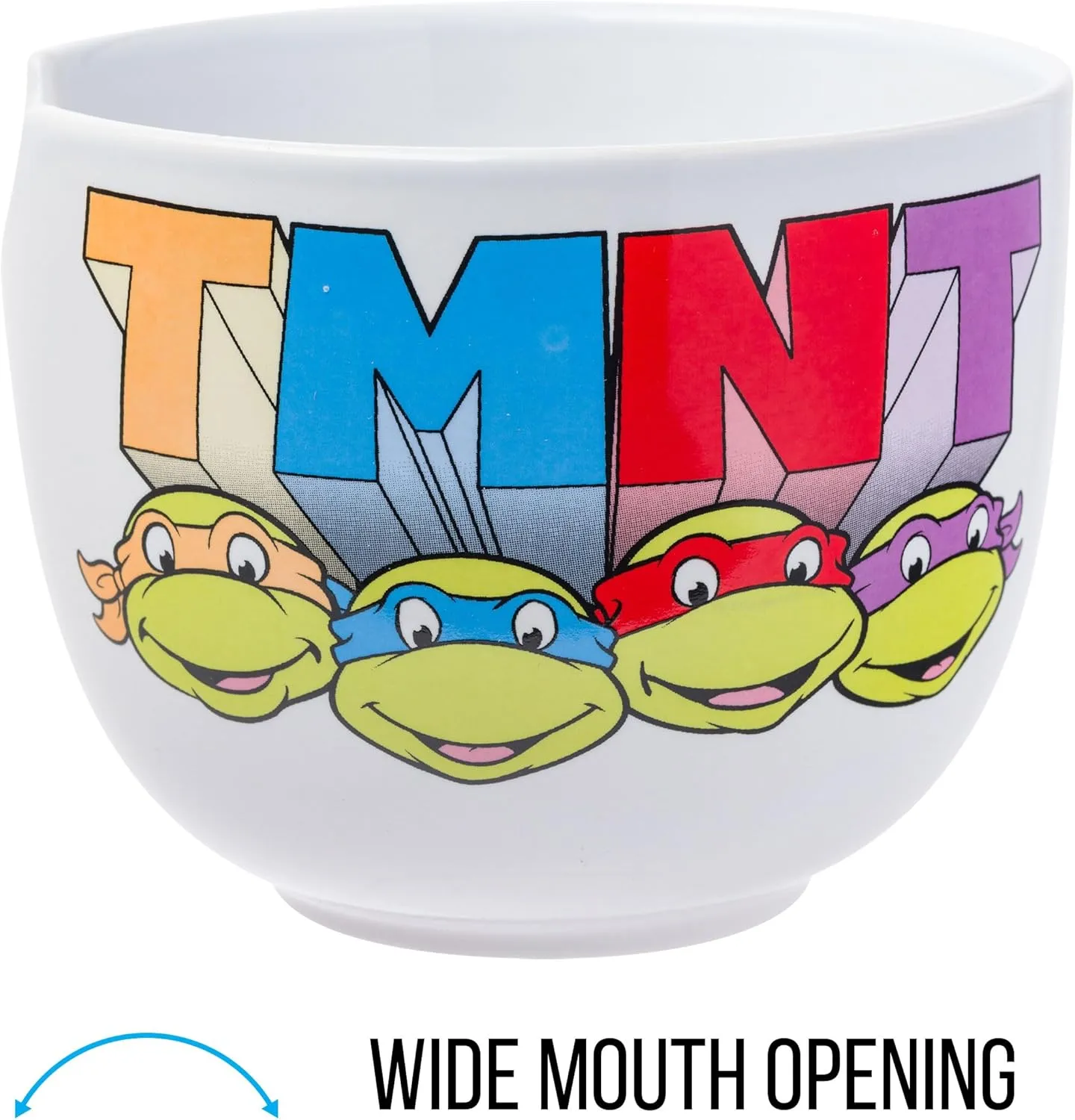 Silver Buffalo TMNT Teenage Mutant Ninja Turtles Ceramic Ramen Noodle Rice Bowl with Chopsticks, Microwave Safe, 20 Ounces