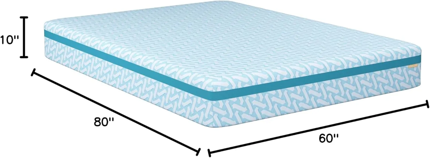 Simmons Blue Dream Gel Memory Foam Queen Mattress - 10 Inch Medium Firmness Bed in a Box - CertiPUR-US Certified - Pressure Relief & Motion Separation - US Made