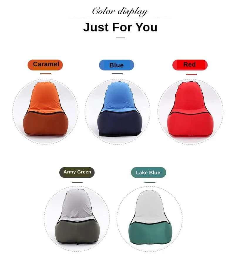Single inflatable mattress outdoor portable folding chair