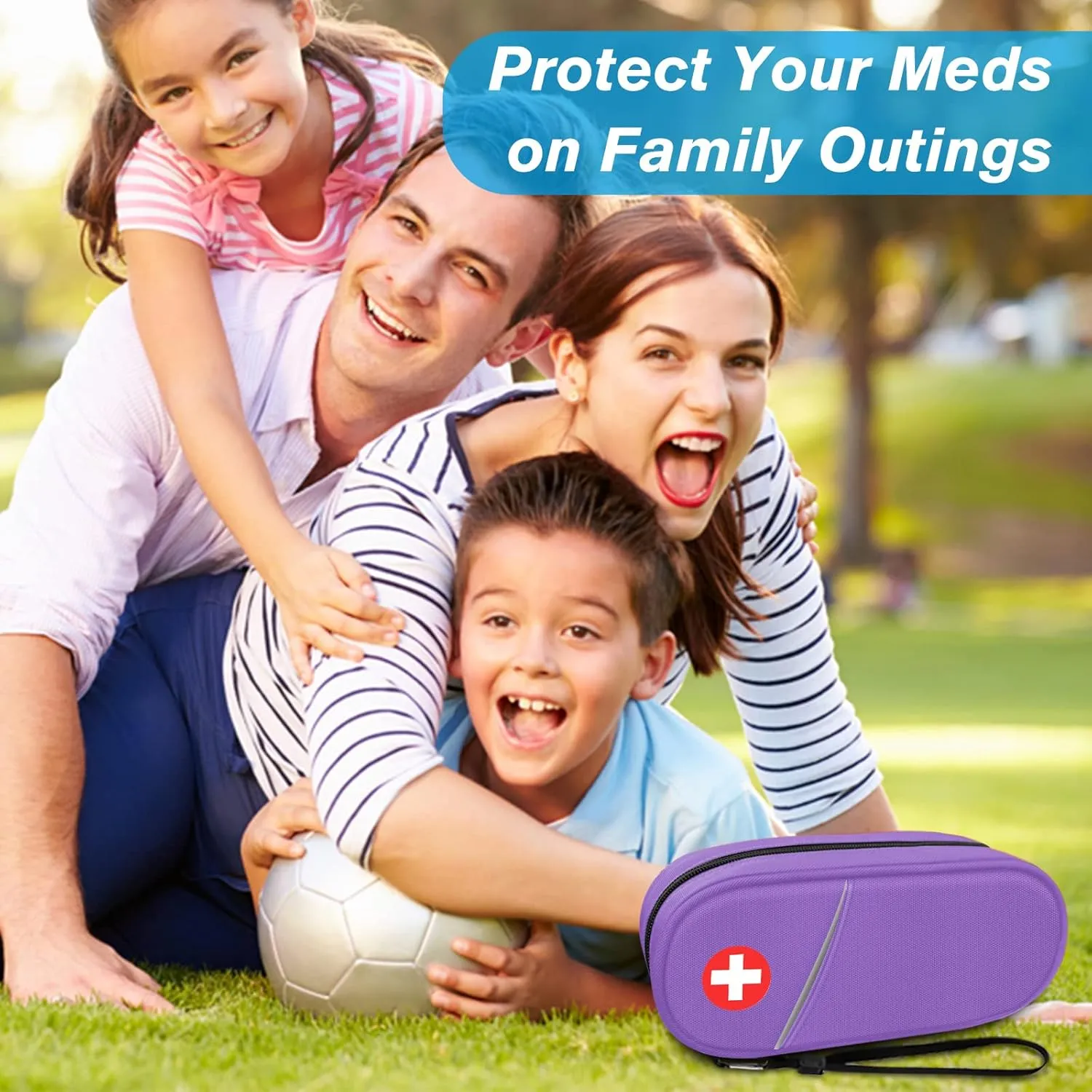 SITHON EpiPen Medical Carrying Case Insulated, Travel Medication Organizer Bag Emergency Medical Pouch Holds 2 EpiPens, Asthma Inhaler, Anti-Histamine, Auvi-Q, Allergy Medicine Essentials, Violet