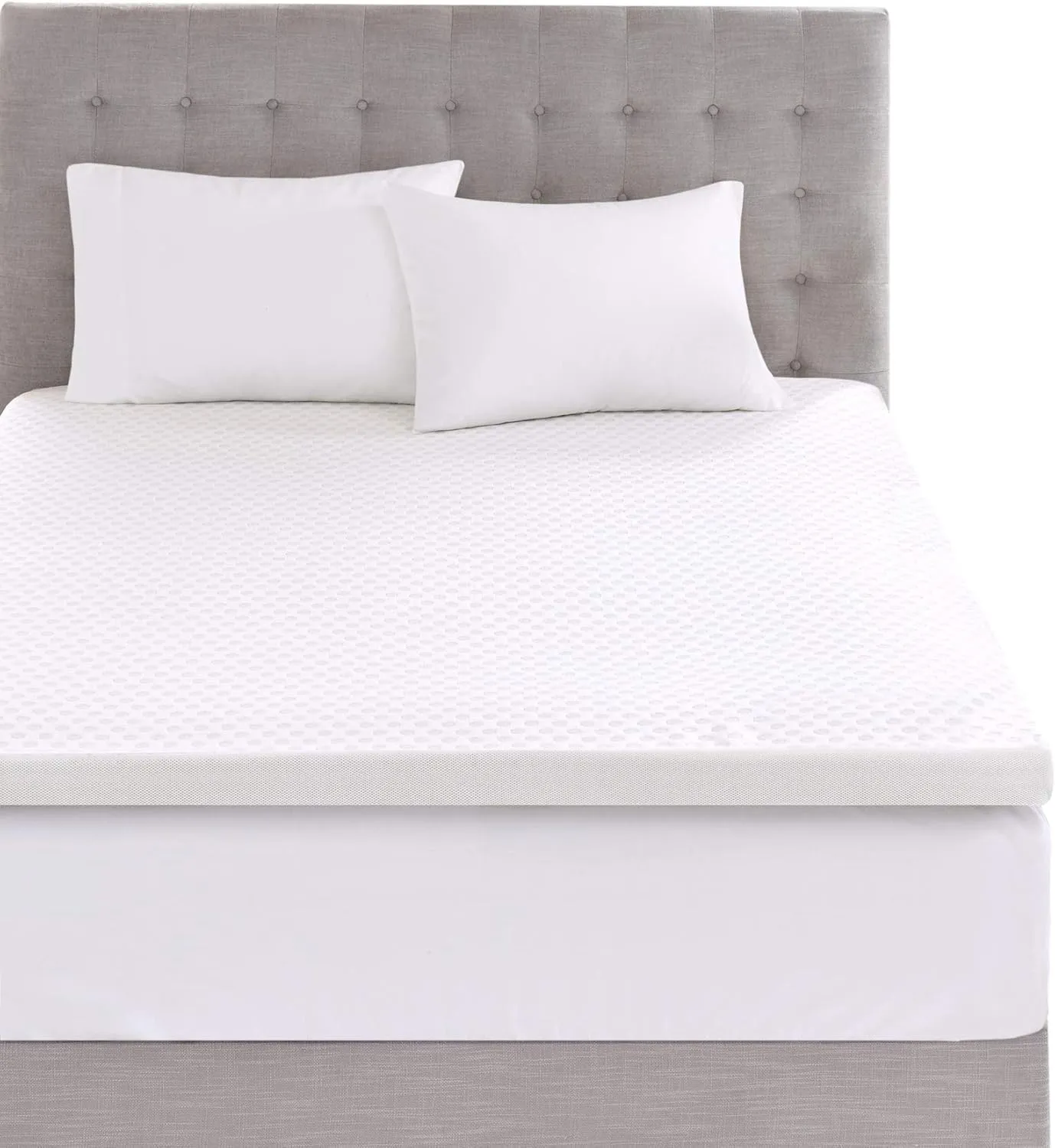 Sleep Philosophy Gel Infused Memory Foam Mattress Topper Luxurious All Season Enhanced Bed Support, King(3" Thick), Removable Cooling Cover