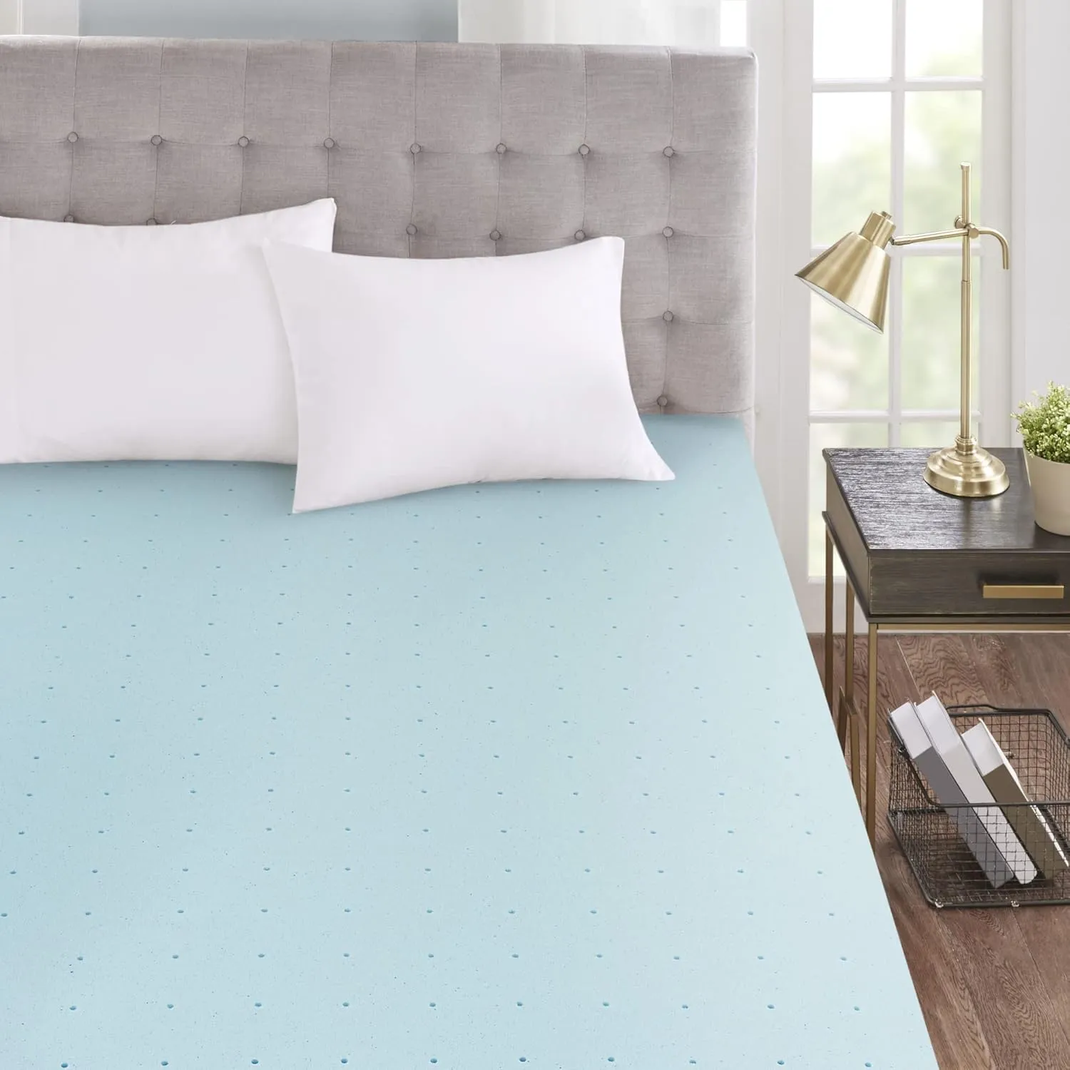 Sleep Philosophy Gel Infused Memory Foam Mattress Topper Luxurious All Season Enhanced Bed Support, King(3" Thick), Removable Cooling Cover