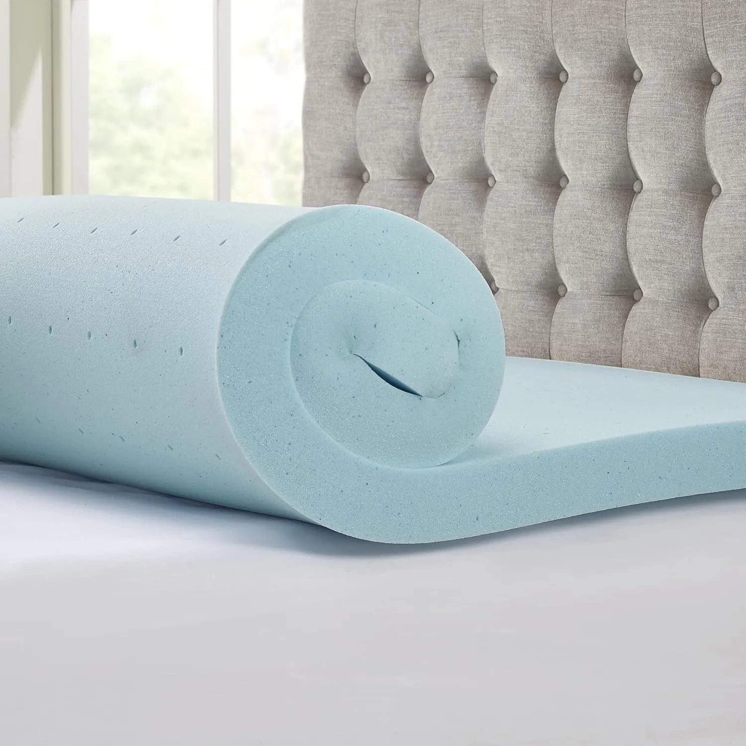 Sleep Philosophy Gel Infused Memory Foam Mattress Topper Luxurious All Season Enhanced Bed Support, King(3" Thick), Removable Cooling Cover