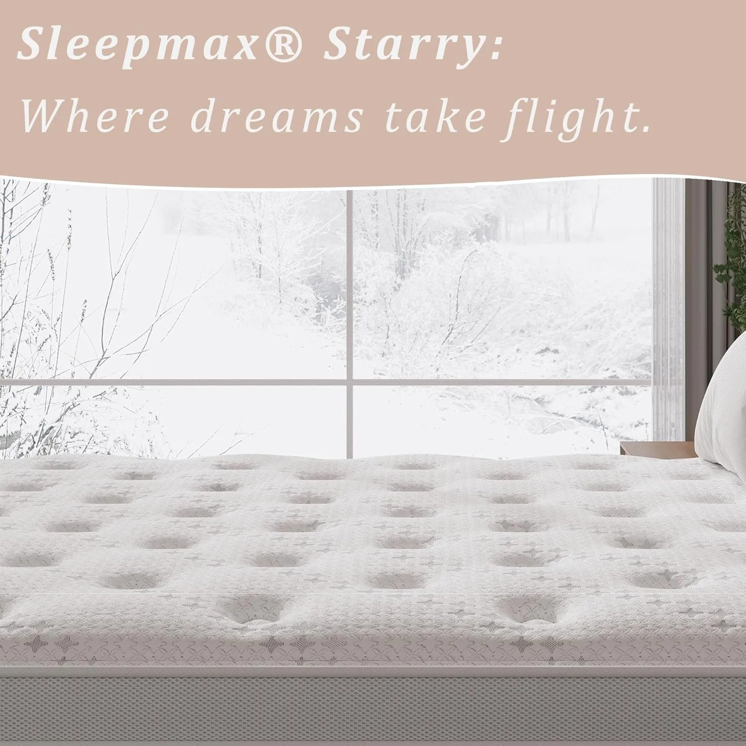 Sleepmax Queen Mattress 14 Inch - Hotel-Collection Hybrid Mattress Pain Relief - Deep Sleep Mattress Extra Lumbar & Hip Support - 365-Night Trial, Fiberglass-Free Bed in a Box, CertiPUR-US Certified