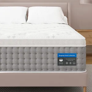 Sleepmax Queen Mattress 14 Inch - Hotel-Collection Hybrid Mattress Pain Relief - Deep Sleep Mattress Extra Lumbar & Hip Support - 365-Night Trial, Fiberglass-Free Bed in a Box, CertiPUR-US Certified