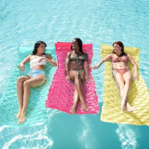 Sloosh 3 Pack Inflatable Pool Mat Swimming Pool Mattress Float Lounge with Headrest, Pool Float Air Mat for Adults 64x32 inch