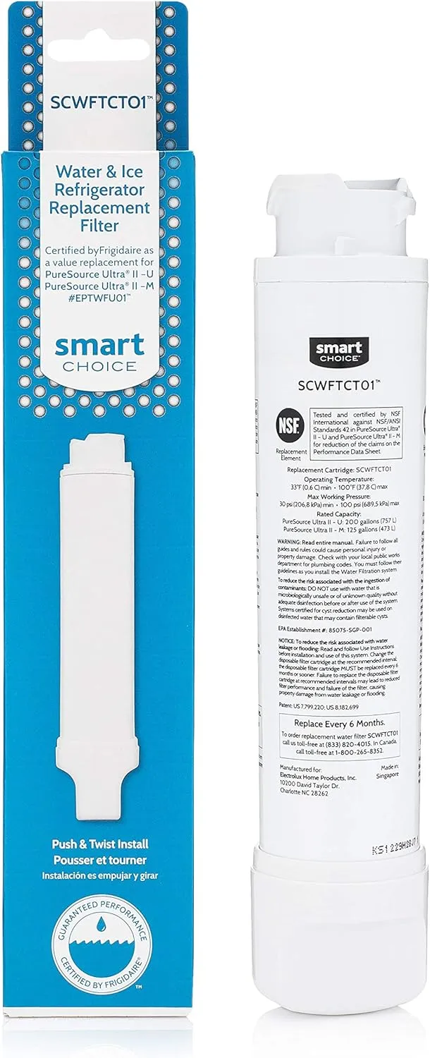 Smart Choice™ SCWFTCTO1 Replacement for EPTWFU01 & EWF02 Water Filters from Frigidaire and Electrolux