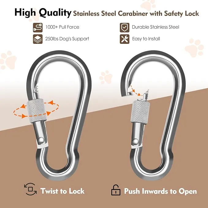 Snagle Paw Dog Runner for Yard 3 in 1, 150FT Dog Training Leash with Handle for Small Medium Large Dogs, Reflective Rope Dog Tie Out Cable with Carabiner for Yard,Park,Camping (Orange for 1 Dog)