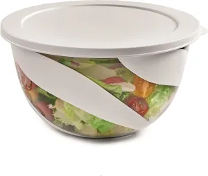 Snips White Salad Bowl with Lid, 3L BPA Free- used good no original packaging