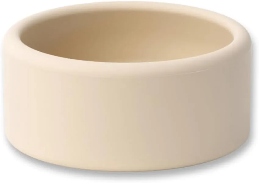 Solid Bowl, Silicone Bowl for Baby, Toddler & Kids, 9 fl oz, Non Slip, Heavy Base, Deep, Microwave & Dishwasher Safe, No BPA, Cereal, Soup, Snack Dishes & Dinnerware, Oat Cream