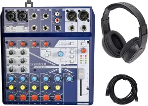 Soundcraft Notepad-8FX 8-Ch. Live Sound/Recording Mixer w/USB Headphones Cable