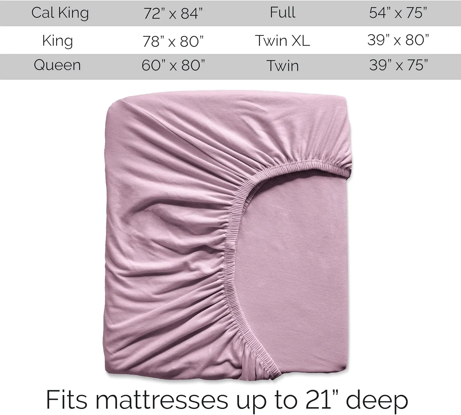 Southshore Fine Living, Inc. Two-Pack Deep Pocket Fitted Sheets, King Size, 21" Deep King Fitted Sheet Only with Extra Depth to Fit Toppers and Deep Mattresses, 2-Pack, Lavender