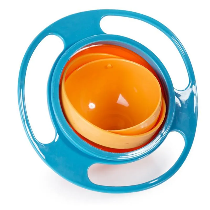 Spill-Proof Bowl Infant Baby Feeding Toy Universal Rotate Technology