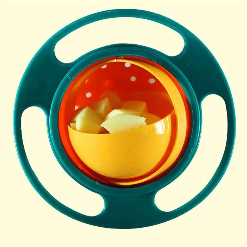 Spill-Proof Bowl Infant Baby Feeding Toy Universal Rotate Technology