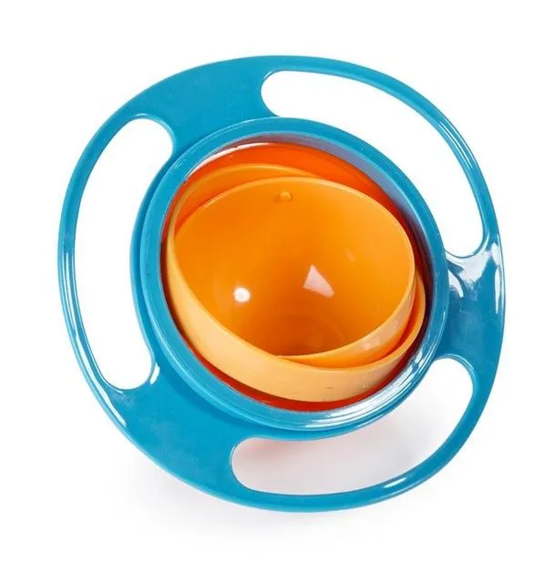 Spill-Proof Bowl Infant Baby Feeding Toy Universal Rotate Technology