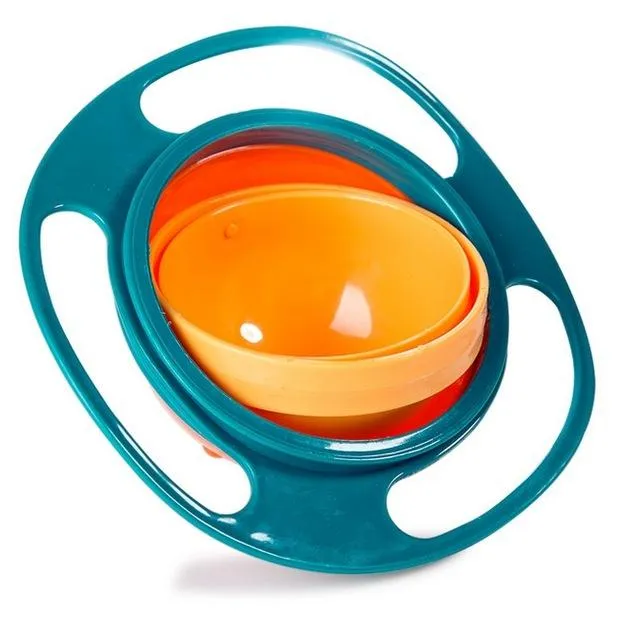 Spill-Proof Bowl Infant Baby Feeding Toy Universal Rotate Technology