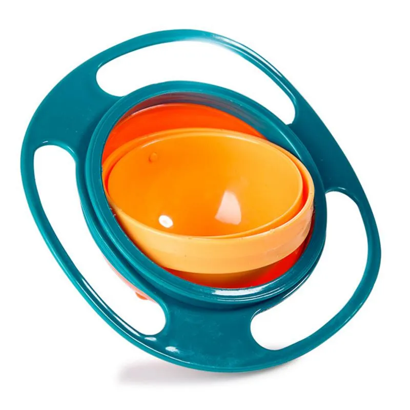 Spill-Proof Bowl Infant Baby Feeding Toy Universal Rotate Technology