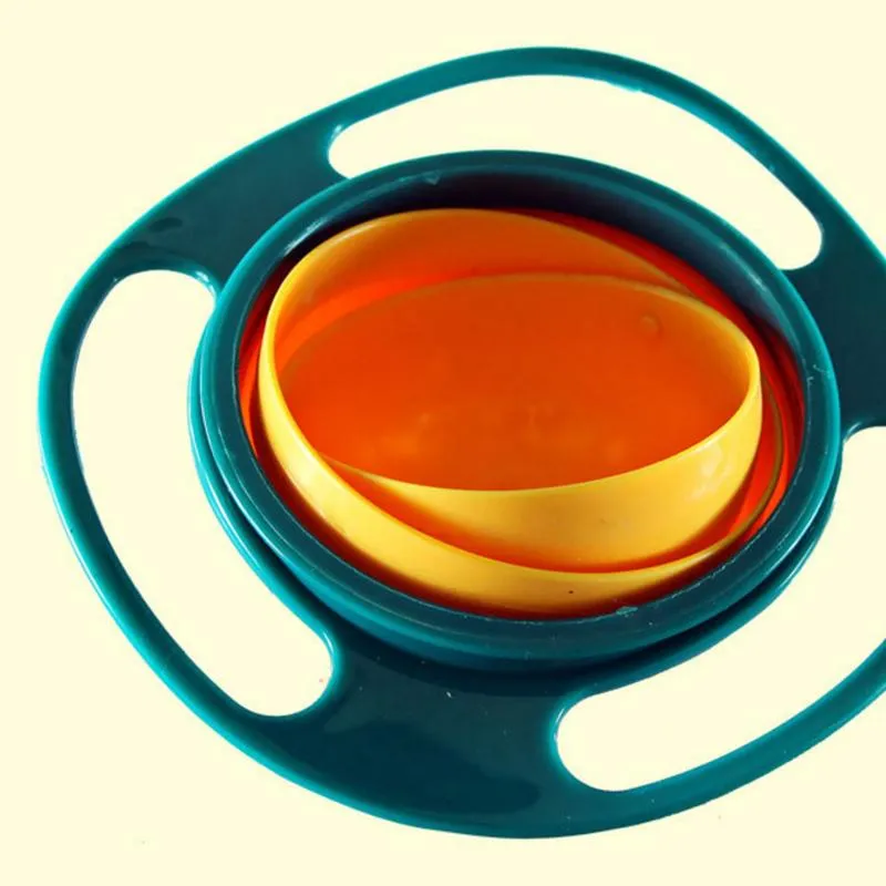 Spill-Proof Bowl Infant Baby Feeding Toy Universal Rotate Technology