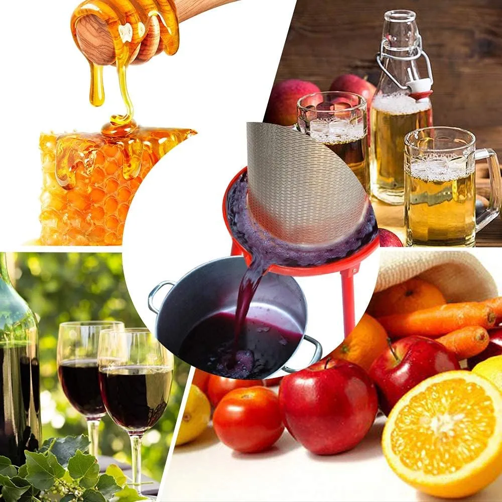SQUEEZE master Hydraulic Fruit Wine Apple Press -23.8Gallon/90L -Stainless Steel for Wine Cider Making with Filter Bag & Splash Guard