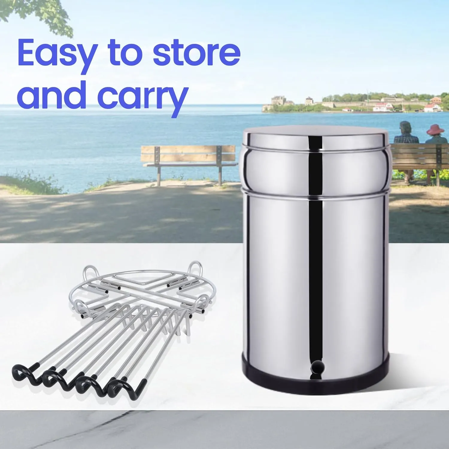 Stainless Steel Detachable Stand 9'' Diameter 8'' Tall Fit for Most Medium Gravity Water Filter System Countertop Stand Compatible with Berkey Water Filter Systems (8 Inch Tall)