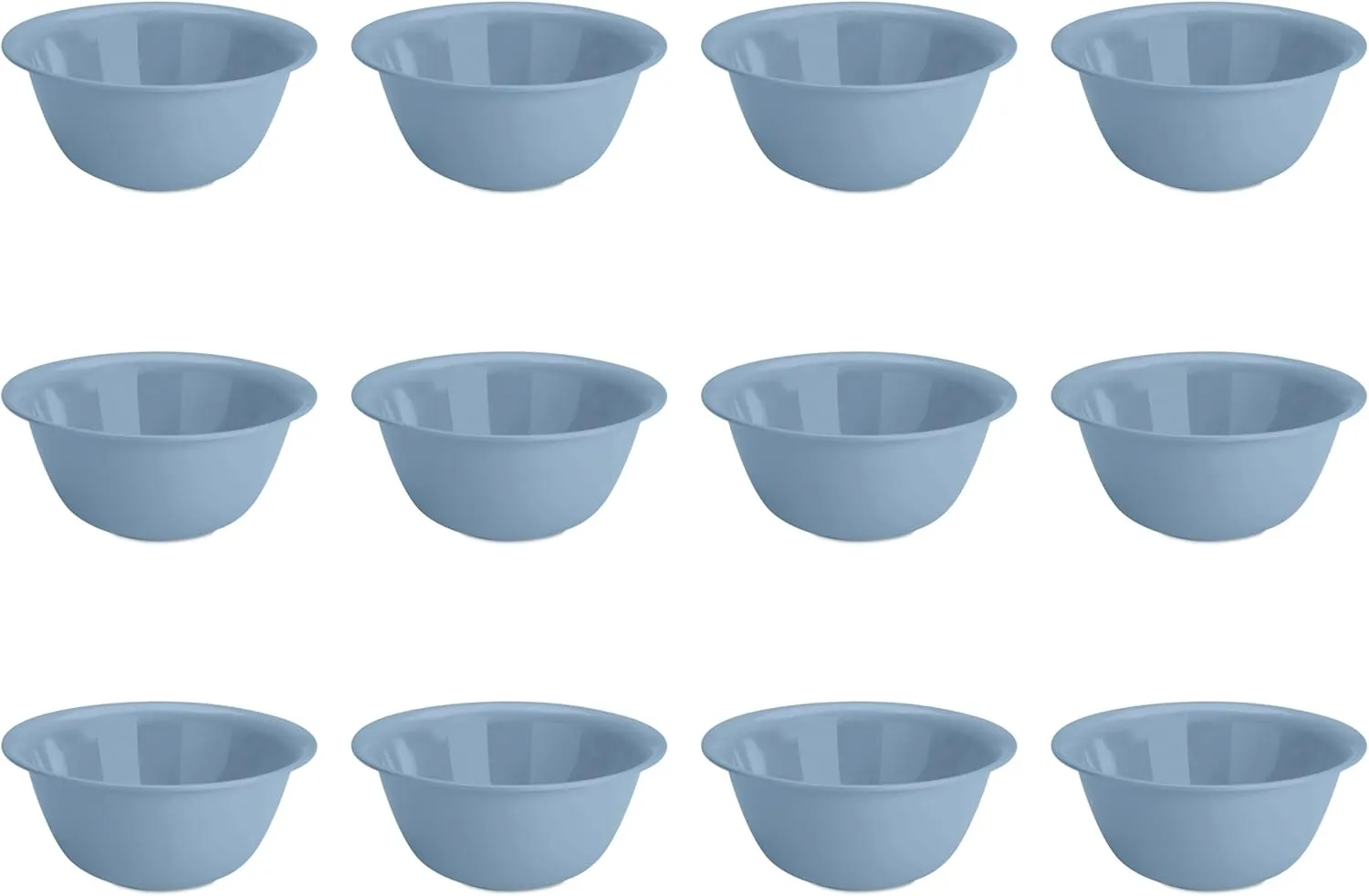 Sterilite 6 Qt Bowl for Mixing, Prepping, and Serving Food in the Kitchen, Microwave and Dishwasher Safe, Plastic, Blue, 12-Pack