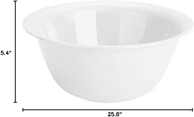 Sterilite Plastic Bowl 6 Qt. White Bulk 2 pack