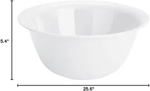 Sterilite Plastic Bowl 6 Qt. White Bulk 2 pack