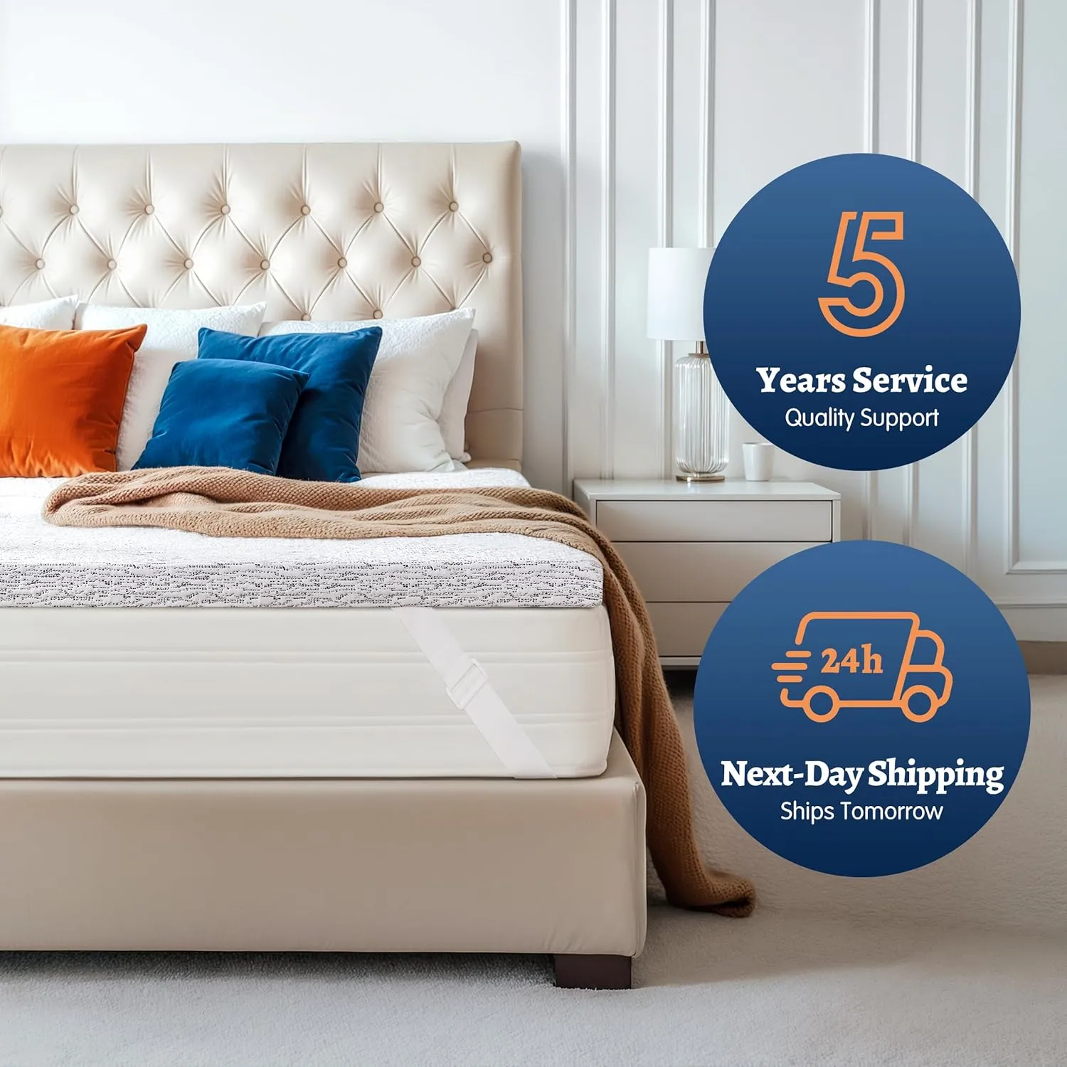 Subrtex Memory Foam Mattress Topper Queen Cooling Mattress Topper 3 Inch for Hot Sleepers, Pressure Relieving Mattress Pads Breathable Bed Toppers with Removable Washable Cover