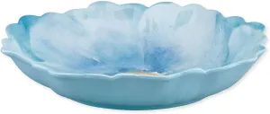 Supreme Housewares Campanula Petal-Shaped Melamine Serving Bowl, BPA-Free Floral Design Bowl for Salad, Fruit, Pasta, or Outdoor Entertaining, Sky Blue, 13 x 11 Inch