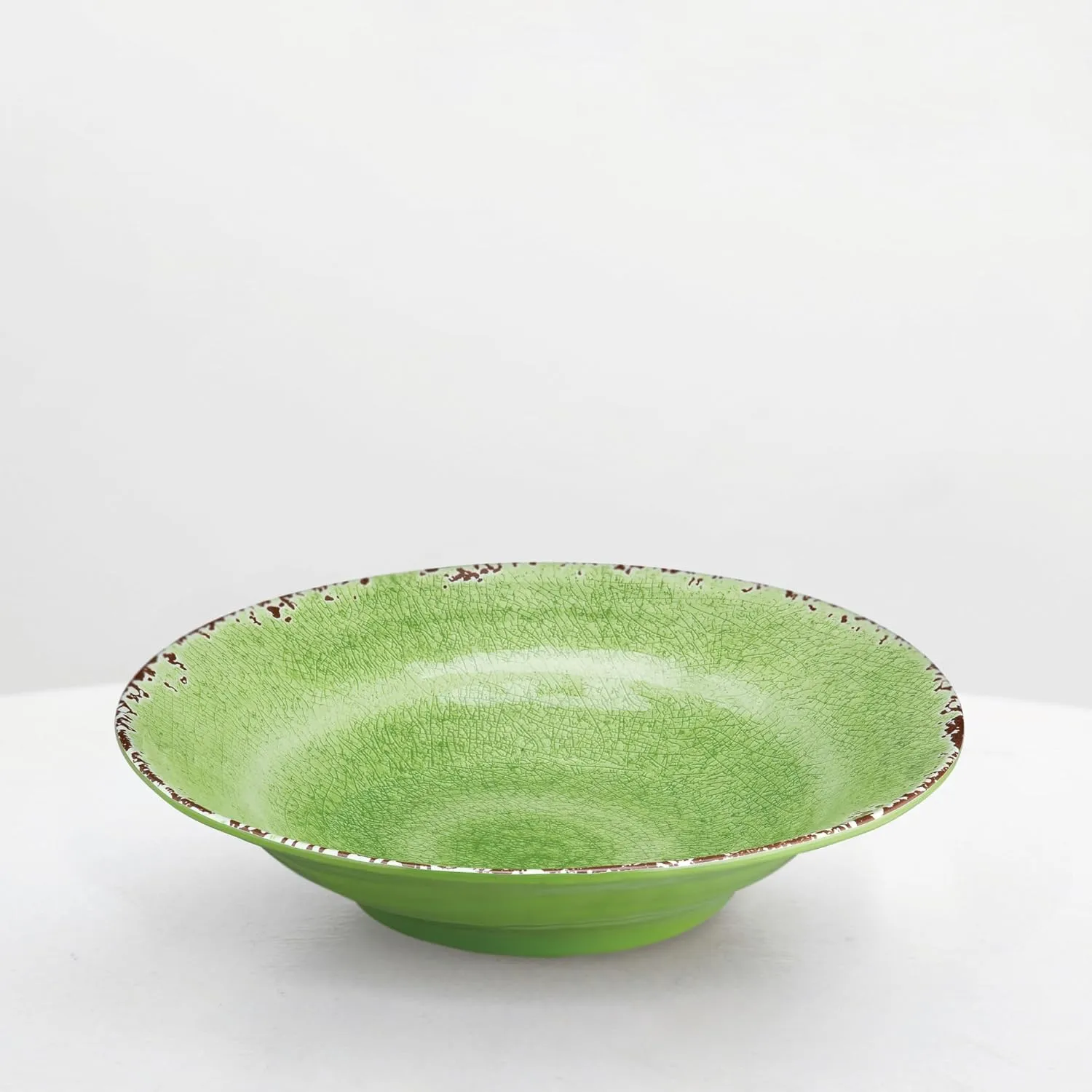 Supreme Housewares Crackle Melamine Serving Bowl, BPA-Free Rustic Textured Large Bowl for Salad, Pasta, Fruit, or Entertaining, 16 Inch, 166 oz, Green