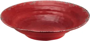 Supreme Housewares Crackle Melamine Serving Bowl, BPA-Free Rustic Textured Large Bowl for Salad, Pasta, Fruit, or Entertaining, 16 Inch, 166 oz, Red
