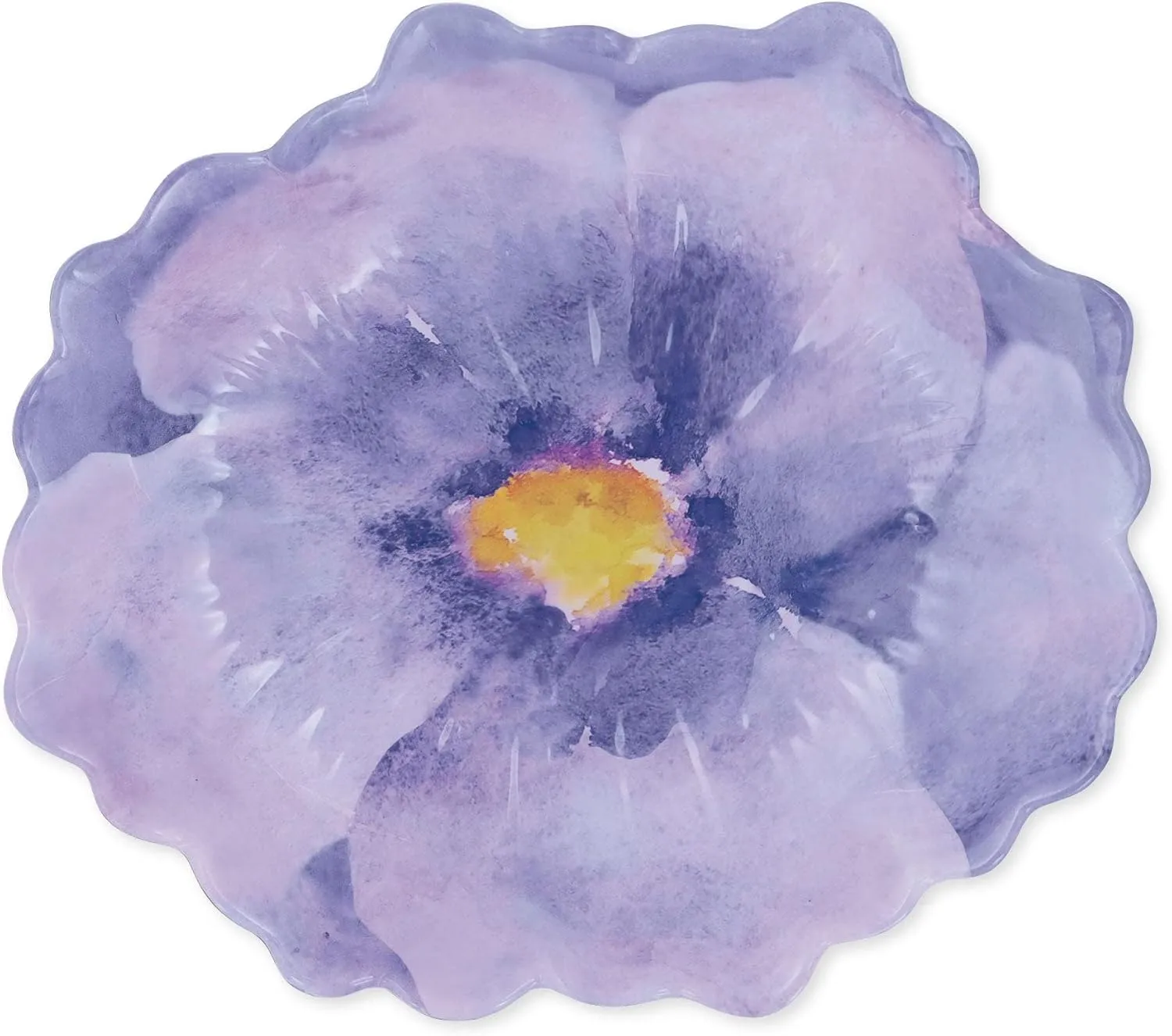 Supreme Housewares Lavender Petal-Shaped Melamine Serving Bowl, BPA-Free Floral Design Bowl for Salad, Fruit, Pasta, or Outdoor Entertaining, Purple, 13 x 11 Inch