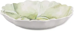 Supreme Housewares Magnolia Petal-Shaped Melamine Serving Bowl, BPA-Free Floral Design Bowl for Salad, Fruit, Pasta, or Outdoor Entertaining, Green, 13 x 11 Inch