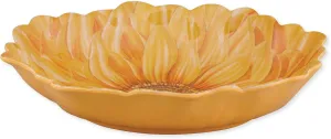 Supreme Housewares Sunflower Petal-Shaped Melamine Serving Bowl, BPA-Free Floral Design Bowl for Salad, Fruit, Pasta, or Outdoor Entertaining, Yellow, 13 x 11 Inch