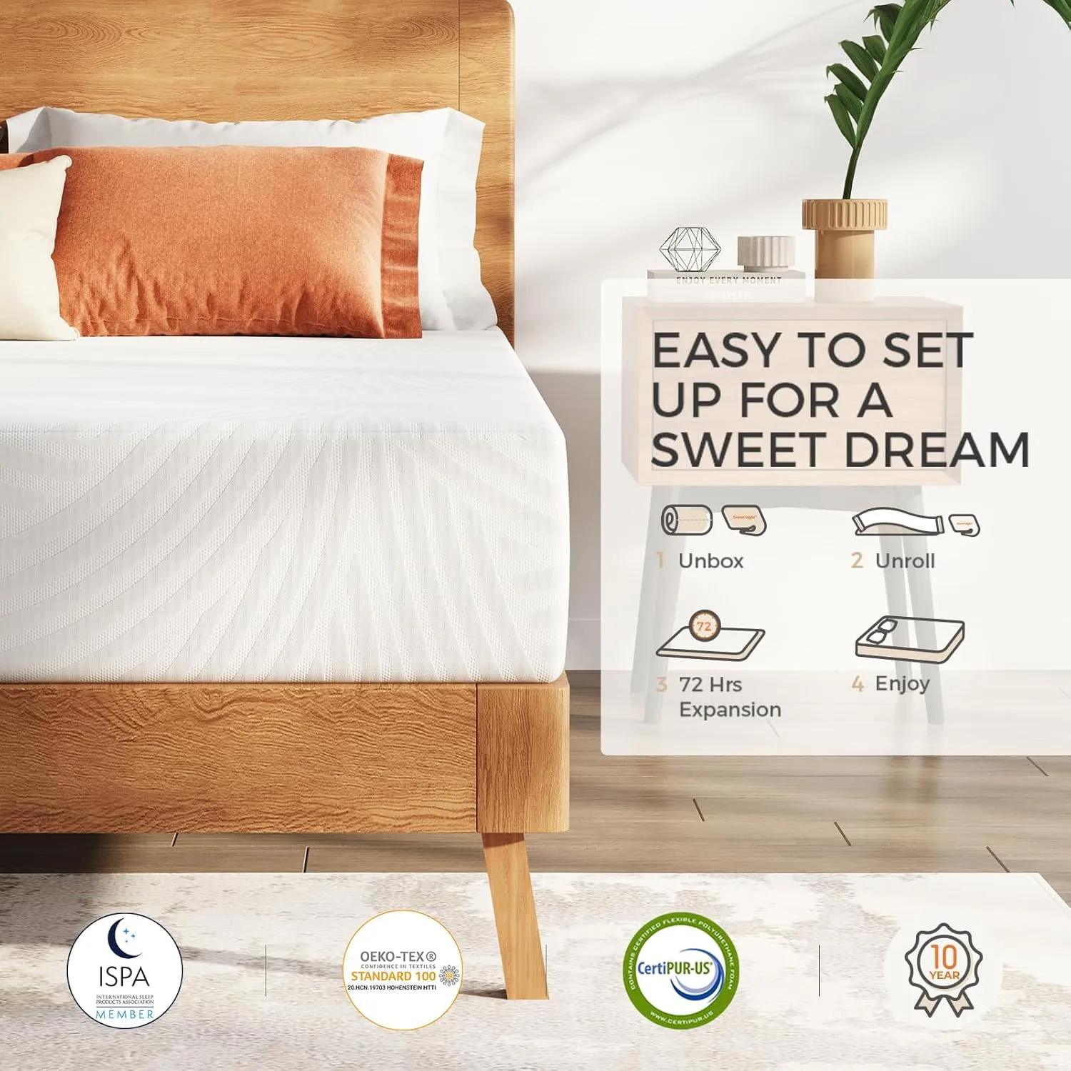 Sweetnight Full Mattress,10 Inch Memory Foam Full Size Mattress in a Box for Pressure Relief & Motion Isolation,Medium Plush and CertiPUR-US Certified