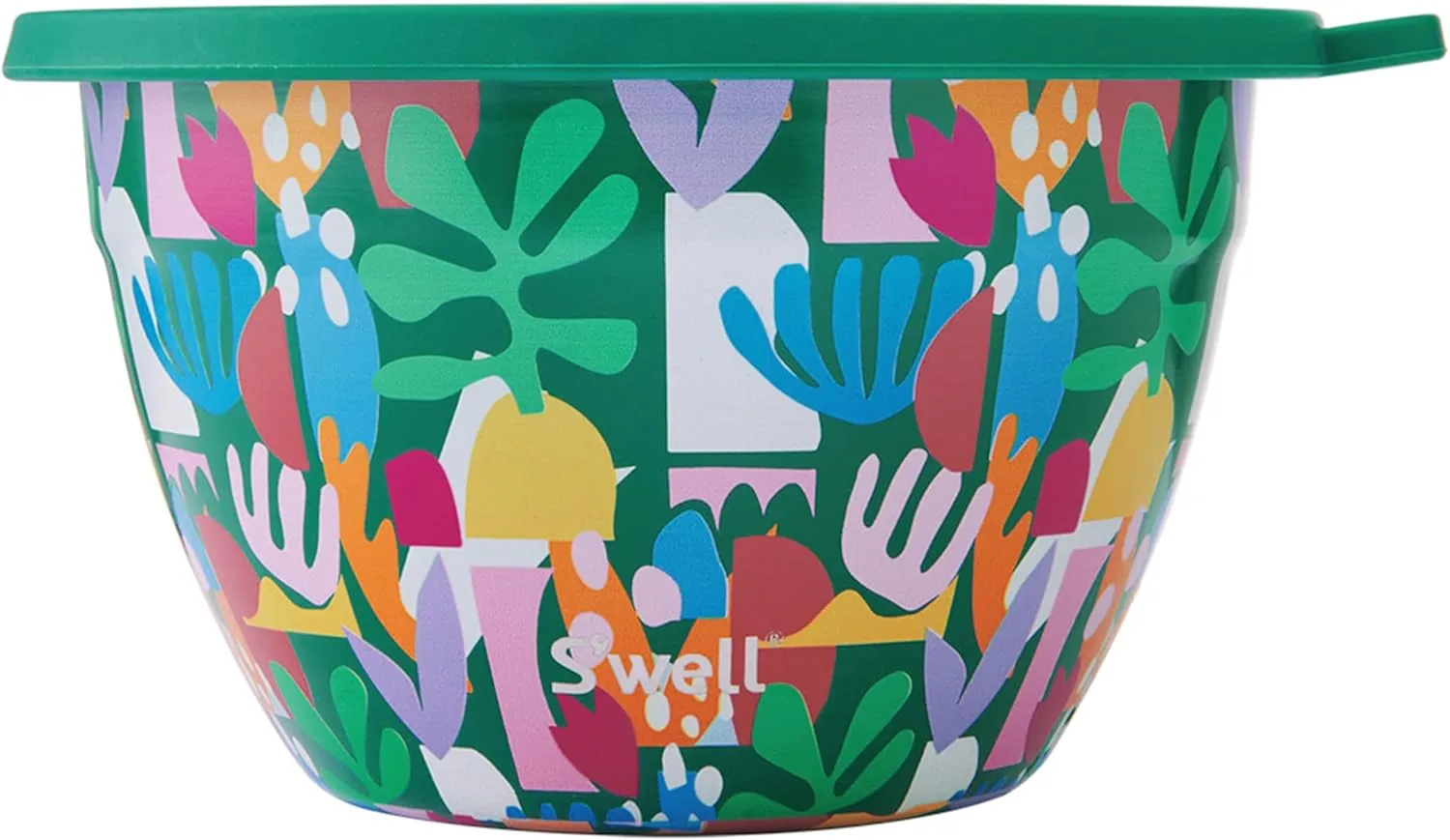 S'well Stainless Steel Salad Bowl Kit 64oz, Paper Cutouts, Comes with 2oz Mini Canister and Removable Tray for Organization, Leakproof, Easy to Clean, Dishwasher Safe