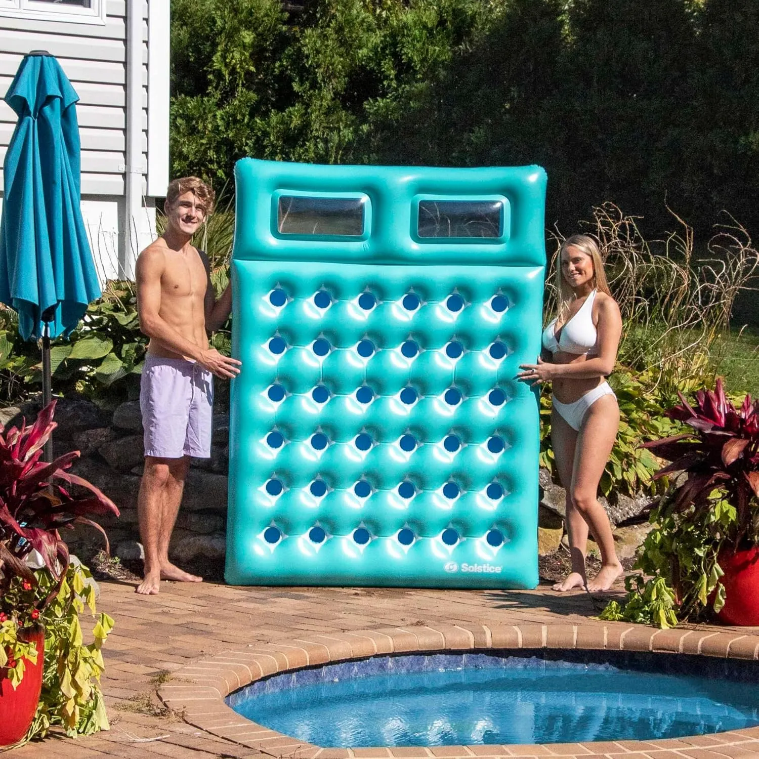 SWIMLINE See-Through Window Pool Lake Float Lounger Raft for Adults & Kids | W/Headrest and Transparent Observation Pillows | 2-Person XL Spacious Design for Comfy Floating & Lounging